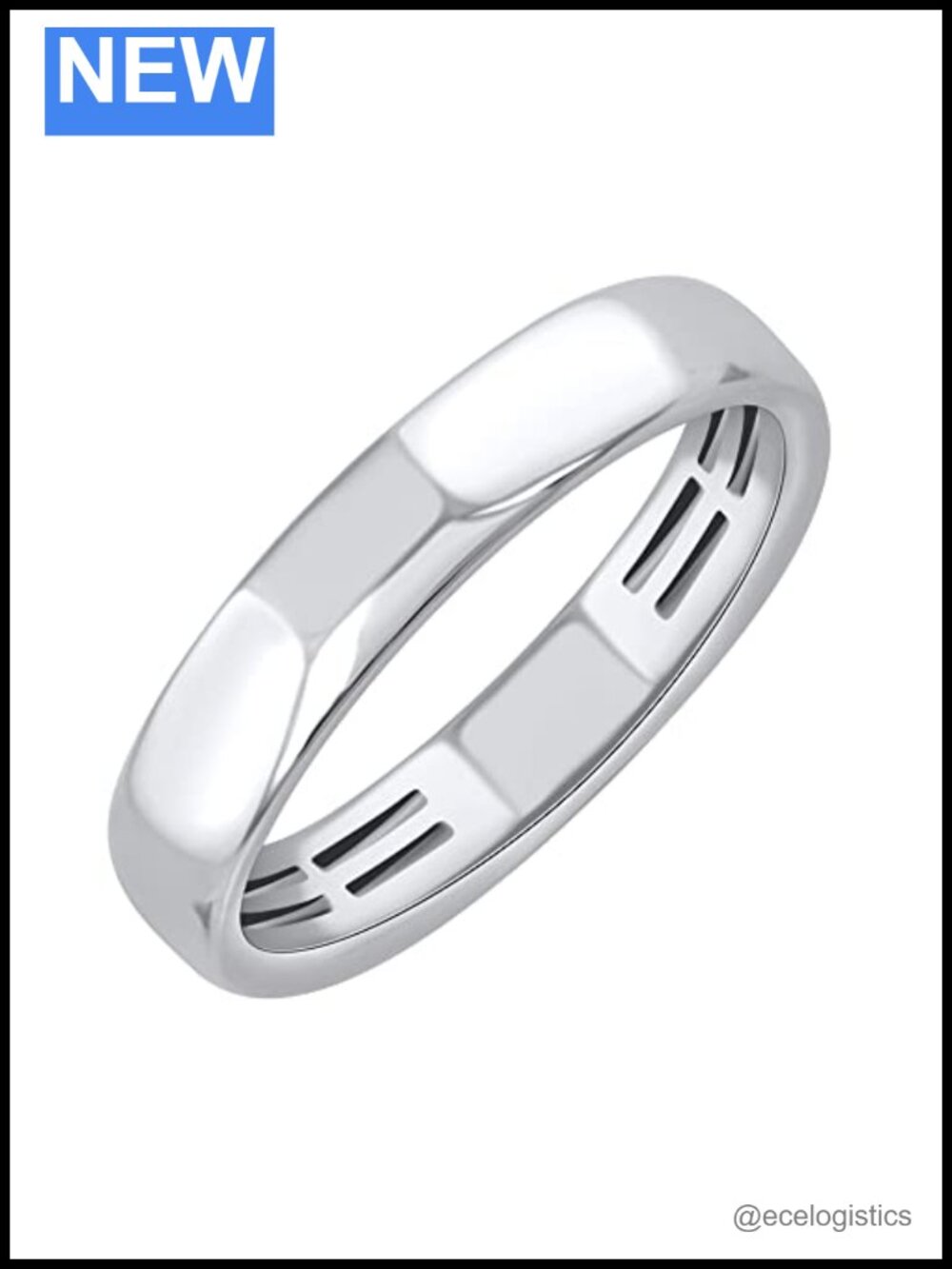 10K White Gold 4mm Plain Wedding Band